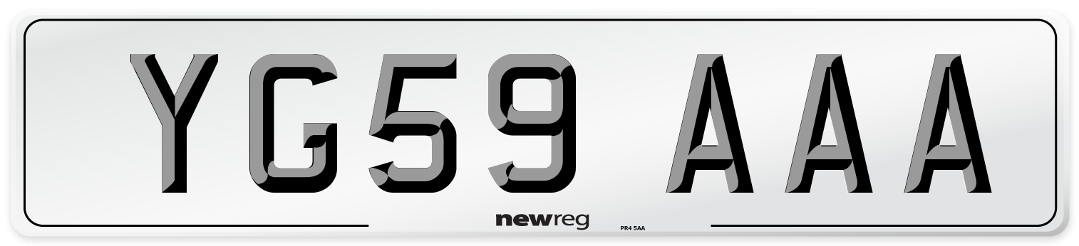 YG59 AAA Number Plate from New Reg